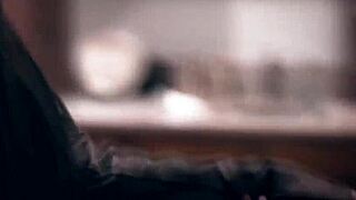 Step dad sneaks into a hot FFM threesome with lesbian girlfriend duo.