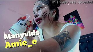 petite asian whore gags hard on deepthroat action