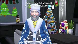 santa fucks naughty girl with christmas cumshot