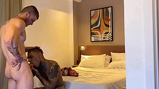 extevão sucked me off real good, then i took his bareback ass sideways.