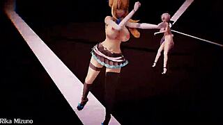 Adorable girls dancing cutely to the song in this r18 mmd video.