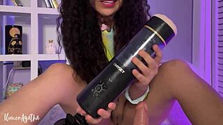 Agatha D shares no-panties tips for longer masturbation and avoiding quick cum with her big latina ass