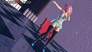 Huge Tits Anime Character In Lingerie Pink Cat Touhou Hentai Scene