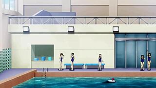 In this hentai, the harem ends with intense scenes