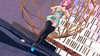 Huge Tits Anime Character In Lingerie Pink Cat Touhou Hentai Scene