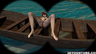 Foxy 3D Babe Licked On Boat