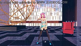 Huge Tits Anime Character In Lingerie Pink Cat Touhou Hentai Scene