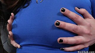 lesbian couple using anal toys with cleaning lady