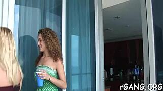 a group of gals get pounded hard in a wild session