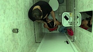 Rough Assfucking in Friend's Bathroom with Monster Cock Surprise