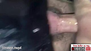 hot closeup of double creampie action at a wild gloryhole scene