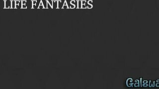 Krystal Kash and Genie Snow in steamy lesbian action with toys