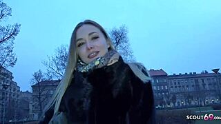 German scout finds fitness model for rough outdoor anal casting