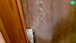 Creeping Up On Classy Filth In Shower, Shaved Pussy Tease