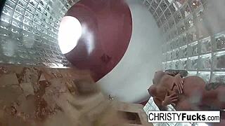 hot shower fun with christy and ivan