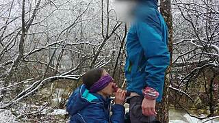 Couple Sneaks Public Blowjob And Cum Swallow By Mountain River
