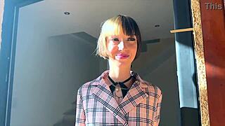 First Time Anal Sex with European Amateur Bent Over