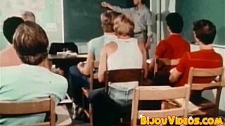 vintage gay studs fuck bareback until hot cum erupts in classic style