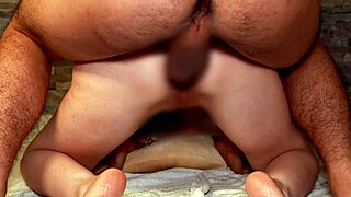 japanese milf gets creampied in doggy style.