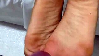 cumming while smelling prostitute's foot sole