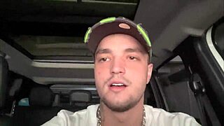 Skinny amateur performs deepthroat on big cock in homemade car bondage