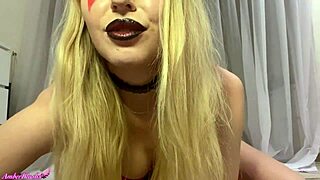 Hot girl fingers pussy after halloween party
