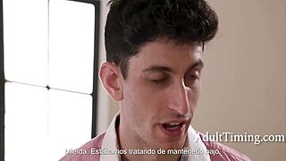 Why don’t you man up and fuck this blonde milf’s big tits already?