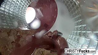 hot shower fun with christy and ivan