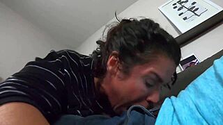 Dumb Wife Swallows Cum After Blowjob And Choking