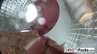 hot shower fun with christy and ivan