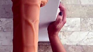 training my hairy pussy with big nipple dildo play 🥵