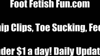 I'll give you a sloppy footjob now