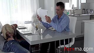 Stepmom Olivia Blu Sneaks Blowjob Near Husband