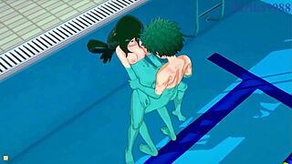 omg rumi mirko tsuyu and izuku having intense sex in my hero academia hentai 😍