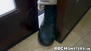 Little 18+ Riley Star Bent Over for Interracial Blowjob and Sex