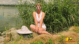 first sunny day and i'm out here masturbating by the lake with my big natural tits! 🌞