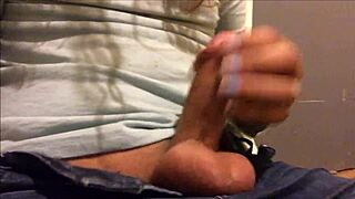 She held back, building a massive load to blast thick cum right into the camera.