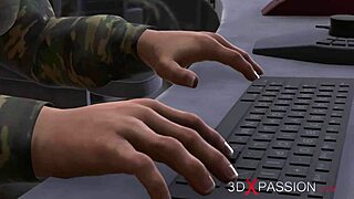 Secrets of Area 51 unveil 3d dickgirl androids banging sexy ebony in lab.