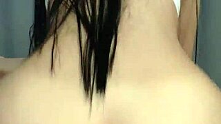 cowgirl with long hair and big ass rides dick wet until creampie.