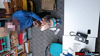 A small chested Russian babe gets a spanking for stealing