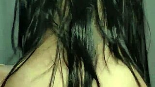 cowgirl with long hair and big ass rides dick wet until creampie.