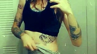 this miniskirt tranny loves flashing her cock, so cute and horny