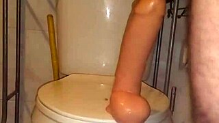 amateur fun with two massive dildos in wild play