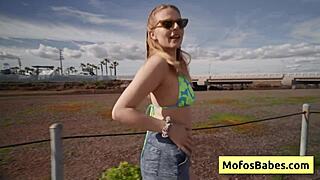 Blonde natural slutty girl sahara skye craves for charles deras hard cock and suck it in the car