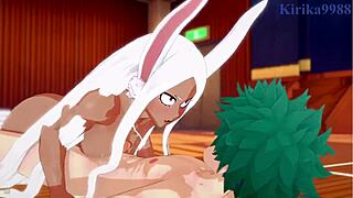 omg rumi mirko tsuyu and izuku having intense sex in my hero academia hentai 😍