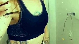 this miniskirt tranny loves flashing her cock, so cute and horny