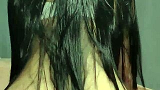 cowgirl with long hair and big ass rides dick wet until creampie.