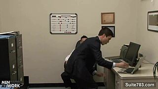 Horny gay workers engage in intense fucking and sucking in the office