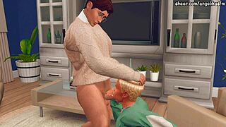 perverted teacher seduces student for hard anal and deep throat in sims 4