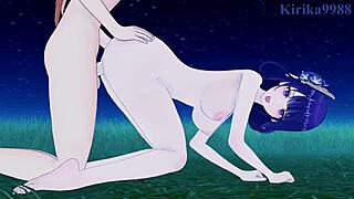 Raiden Shogun and Faruzan Fuck Aether Hard in Intense Sex!